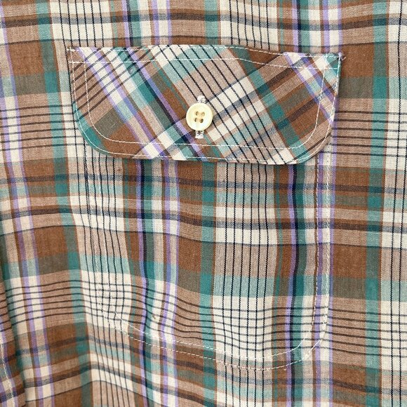 Arrow Brigade Long Sleeve Button Up Plaid Vintage Shirt Large - Picture 6 of 7
